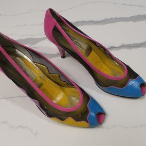 Sesto Maucci of Florence Open Toe Heels 6.5M